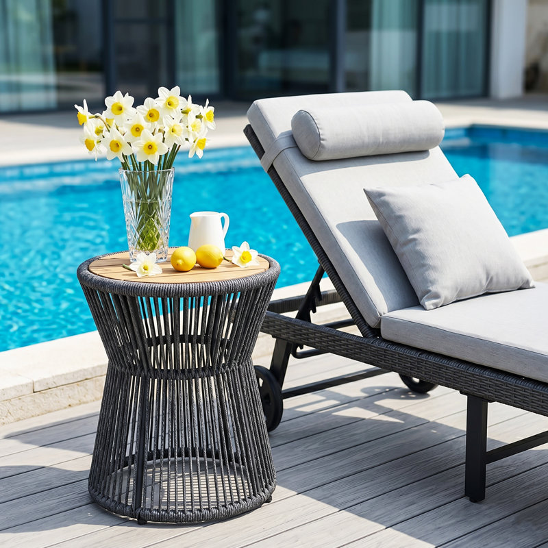 Table d'appoint d'extérieur en corde tissée Modern