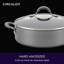 Elementum Hard-Anodized Nonstick Covered Sautéuse, 4 Quart, Oyster Gray/Clear/Silver