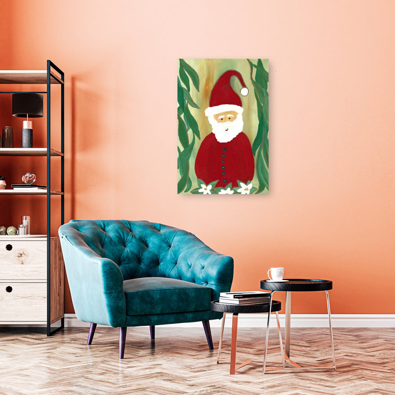 Fête du père Noël, impression d'art traditionnel abstrait sur toile, H 36 po x l 24 po