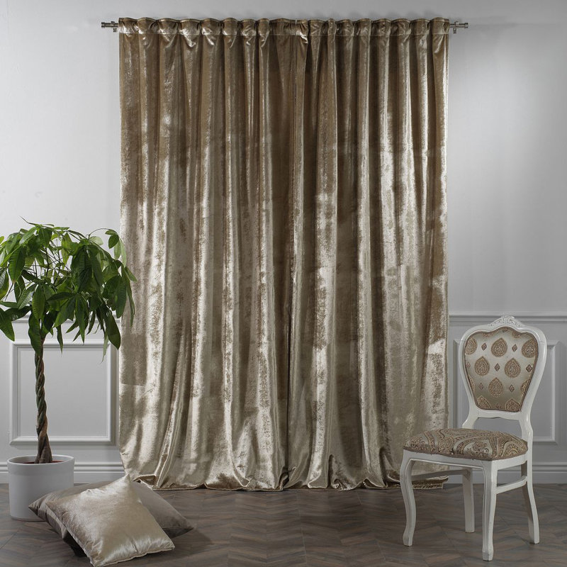 Room Darkening Single Curtain Panel, 260cm Width x 225cm Drop, Light Gray