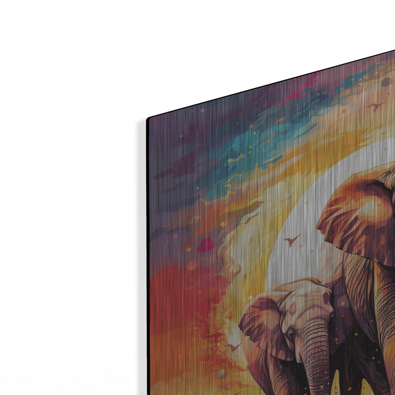 Éléphant, art mural en métal 24 po x 24 po par r3darch0n