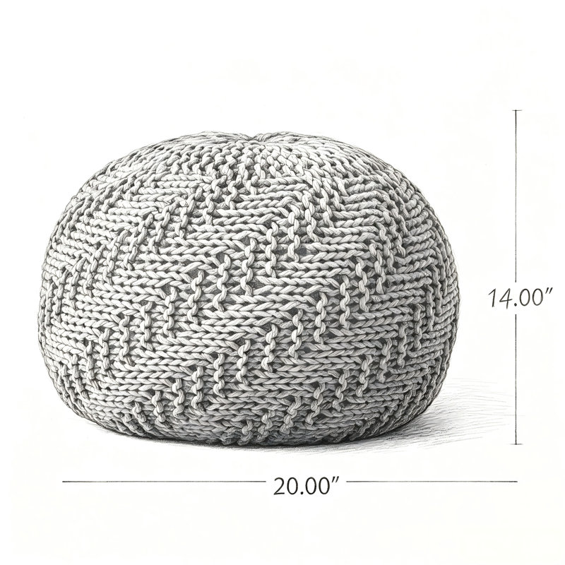 HAZEL POUF, Dark Gray Cotton
