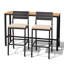Ensemble de bar de patio en métal pour 2 personnes avec coussin amovible, 140 cm (L) x 40 cm (P)-1778634842-1778634846