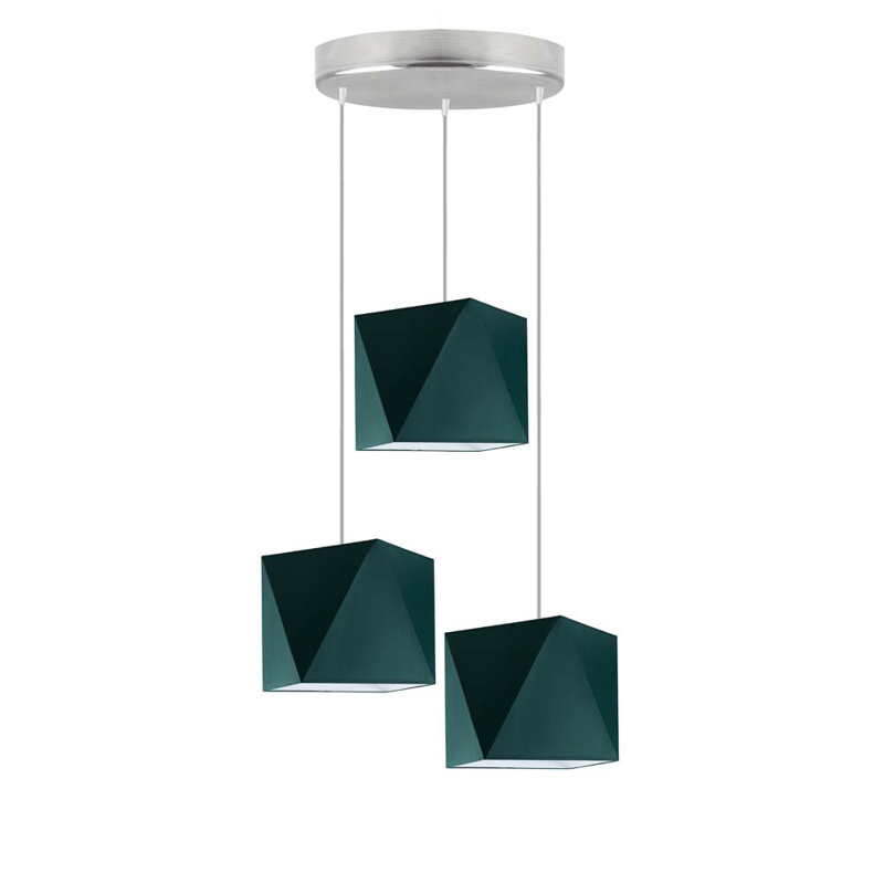 Deneene 3 - Light Cluster Pendant, Deep Green, Silver