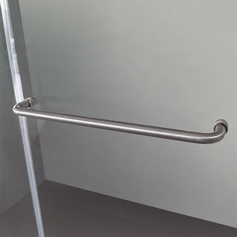 Frameless 60" Clear Glass Sliding Shower Doors with Brushed Nickel Finish