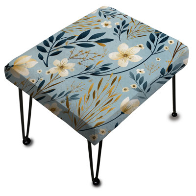 Motif floral bleu et blanc Essence