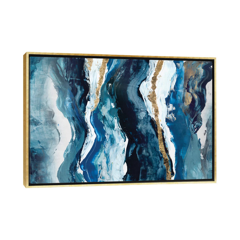 «Effectus II» par Isabelle Z - reproduction d'art sur toile tendue, H 40 po x l 60 po, Impression encadrée, Doré