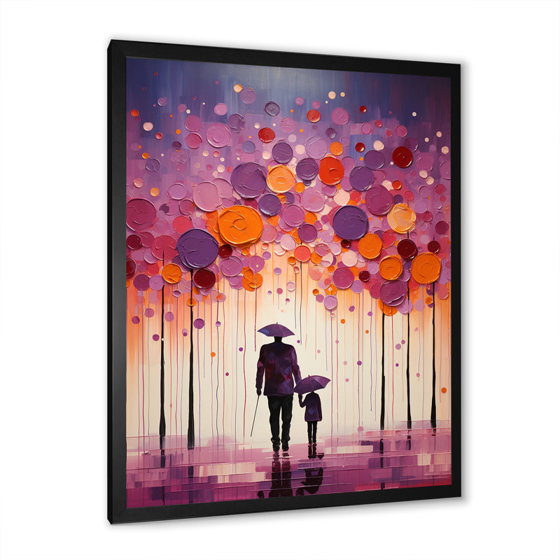 «Playful Ballon Mauve Pops II», reproduction d'art sur toile_105828, Cadre photo noir, H 40 po x l 30 po x P 1,5 po