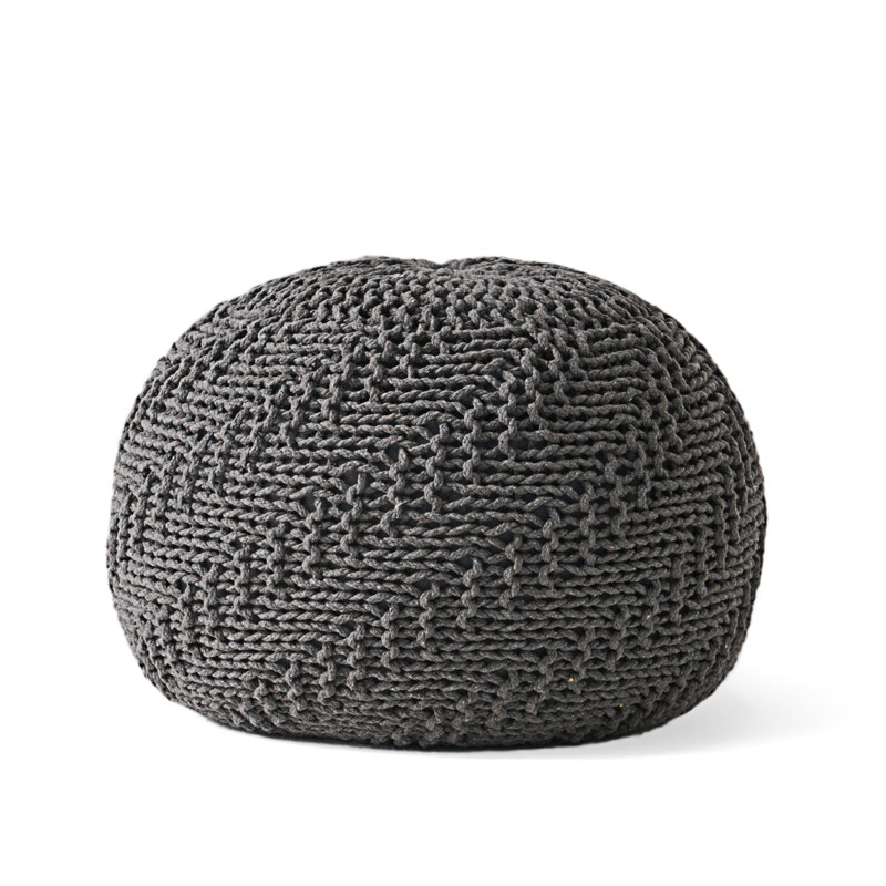 POUF HASEL, Coton gris foncé