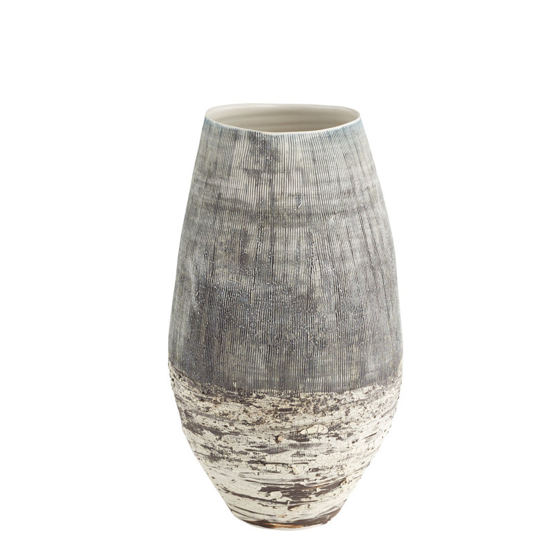 Calypso Handmade Ceramic / Porcelain Table Vase, 15" H x 9" W x 9" D