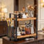Premium 2-Tier Wood & Metal Countertop Organizer with Basket-2019714690