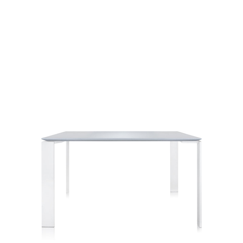 Four Square Dining Table, White, White, 28" H x 62" W x 31" D