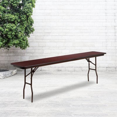 18" x 60" Rectangular High Pressure Mahogany Laminate Folding Training Table