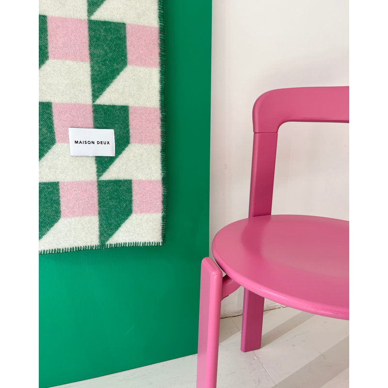 CUBICS Blanket, Dark Green/Pink