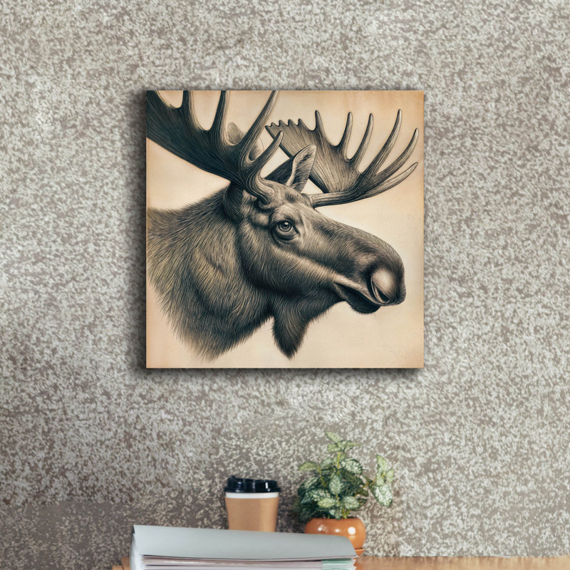 'Moose Head' by Rey Klimt Wall Art, 18" H x 18" W