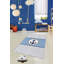 Tapis bleu / blanc en polyester tissé à la machine Aponte-107029916