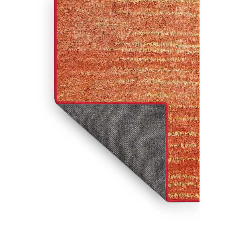 Tapis de zone orange contemporaine, Rectangle 2 pi x 4 pi