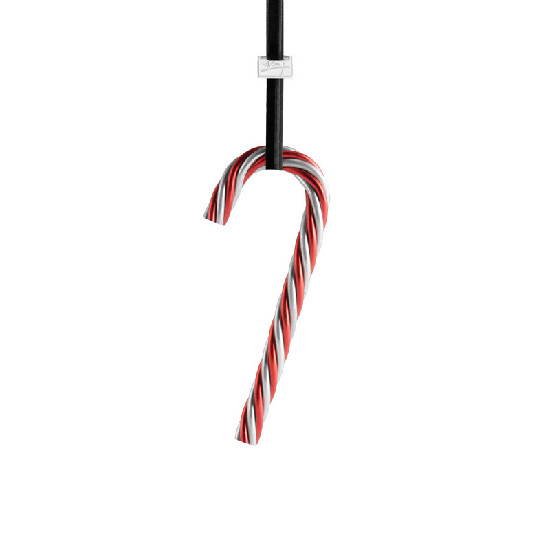 Twist 5.5'' Handmade Striped Metal Food & Beverage Holiday Shaped Ornament, Red