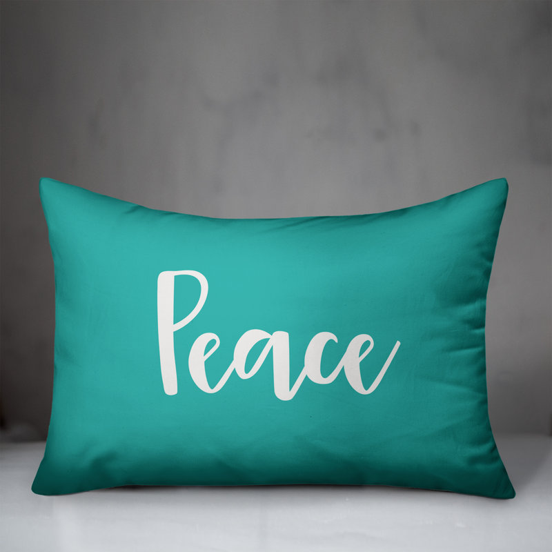 Coussin Peace, Bleu sarcelle
