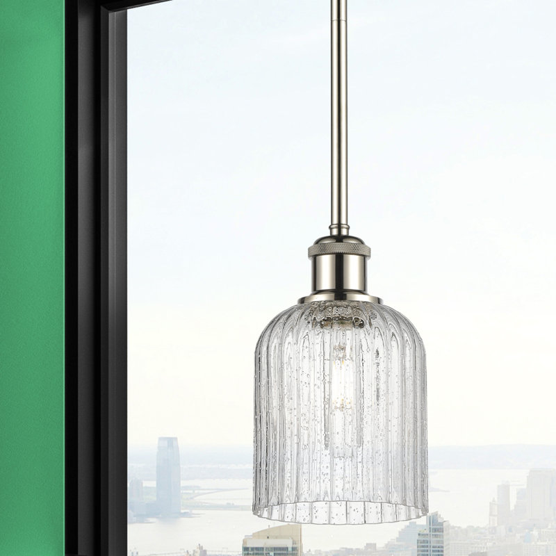 Luminaire suspendu 5 lumières Ballston Addeline, Nickel poli, Grainé