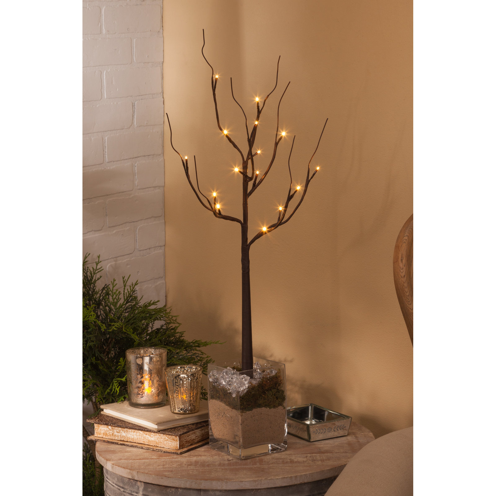 27" Brown LED Branch Set with Timer