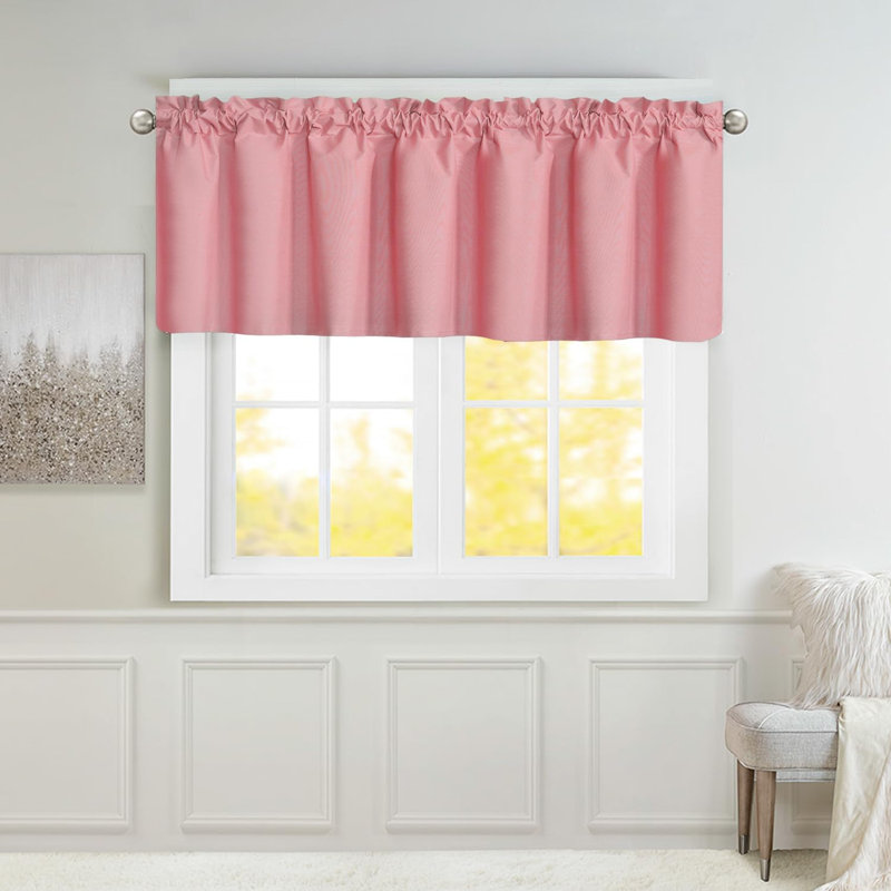 Two‑Panel Blackout Short Curtains, Pink