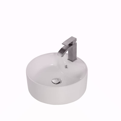 Lavabo de comptoir rond en céramique deux (tant qu’une finition blanche) certifiée CUPC
