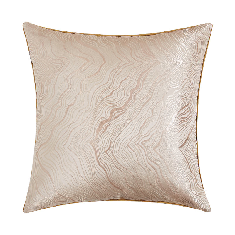 Jeté abstrait, Crème, crème, 18 po x 18 po, Polyester / bourre de polyester
