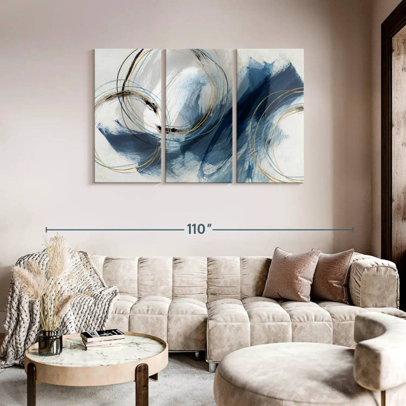 Detour On Canvas 3 Pieces Set, 48" H x 74" W x 1.25" D