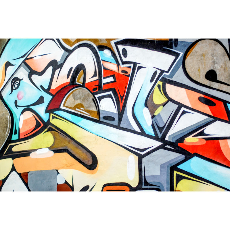 Graffiti coloré Street Art formes abstraites, H 16 po x l 24 po x P 1,5 po