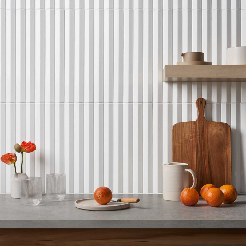 Ponto 4.92 In. X 15.74 In. 3D Polished Porcelain Wall Tile (6.99 Sq. Ft. / Case), Bianco White