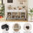 62" Modern Sideboard with 3 Drawers & Glass Doors, Anti-Tip Buffet Cabinet-1299345146
