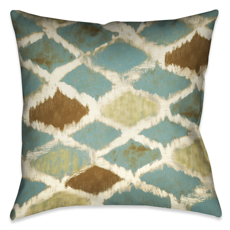 Teal Thatch Geometric Outdoor Throw Pillow, 20" H x 20" W
