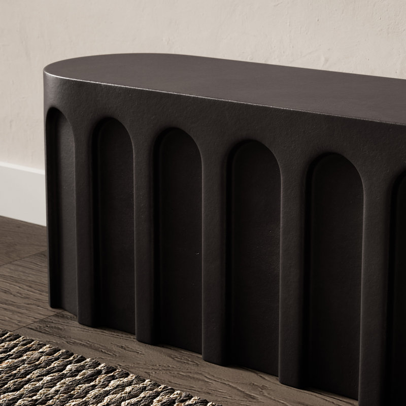Banc en béton Mikah, Brun lave