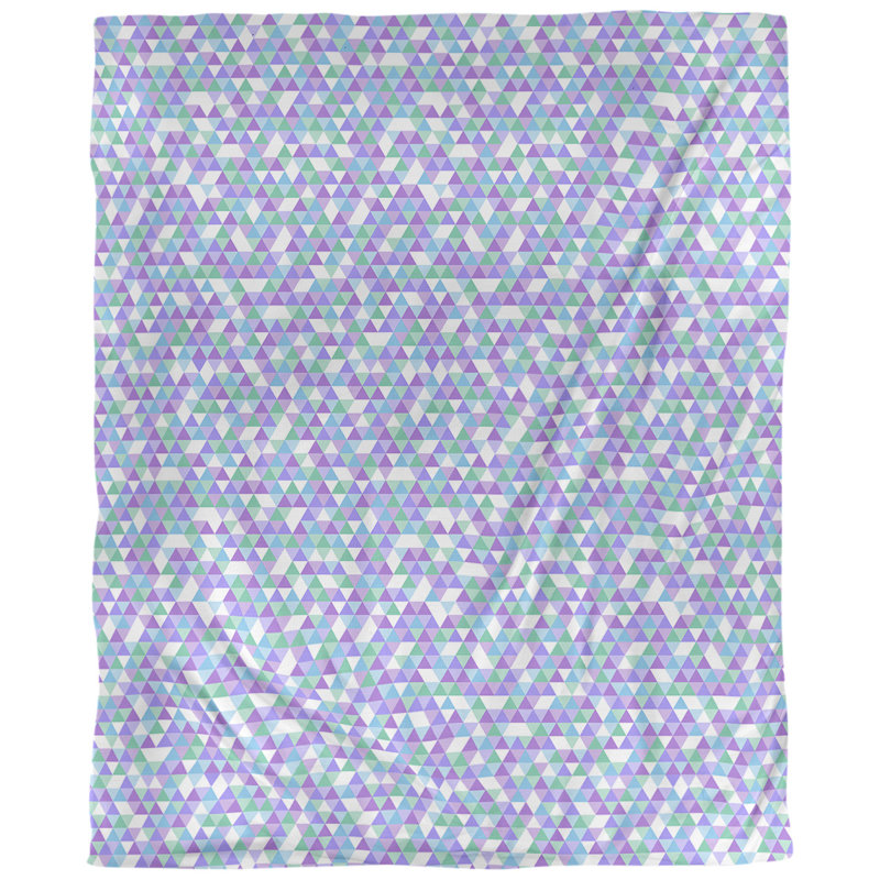 Tissu triangulaire, Bleu / Mauve, L 58 po x l 36 po, Faux lin