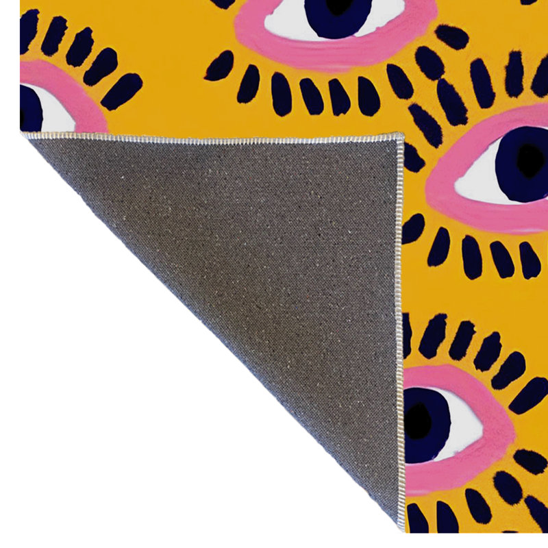 Tapis décoratif moderne à motif de yeux jaunes, Tapis de couloir 3 pi 3,37 po x 6 pi 6,74 po