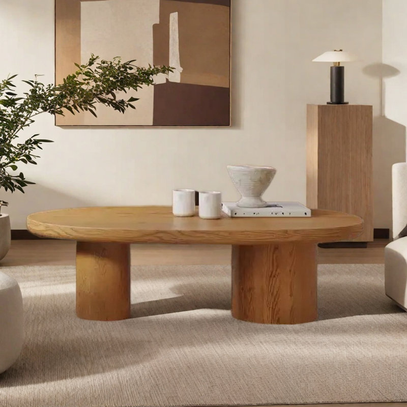 Table basse moderne de style simple avec plateau en pin, H 14,96 po x L 39,37 po x l 23,62 po, Brun