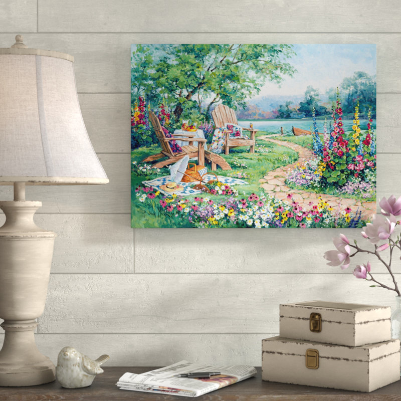«Lakeside Af après-midi» par Barbara Mock, reproduction sur toile, H 18 po x l 24 po x P 2 po
