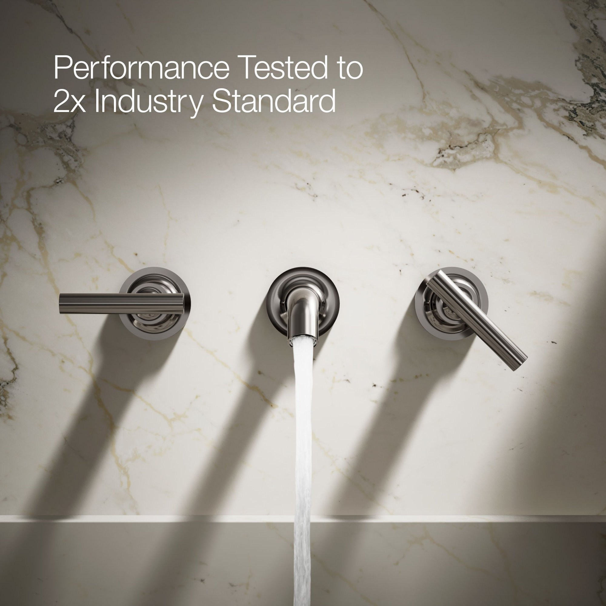 Purist Wall-Mounted Bathroom Faucet, Vibrant Titanium, Lever Handle