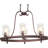  Red Barrel Studio® 2026-79 Regina 6-Light Indoor Antique Bronze Hanging Linear Island Chandelier with Clear Glass Cylinder Shades