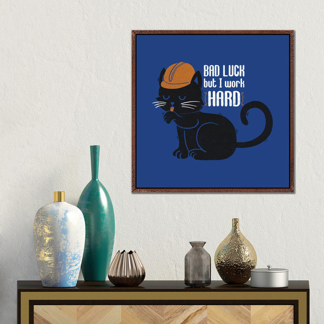 Bad Luck But I Work Hard von Tobias Fonseca - Galerie-umwickelte Leinwand Giclée auf Leinwand