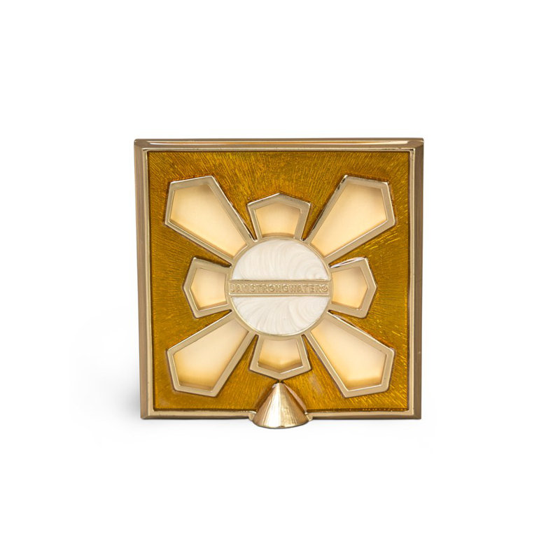 Leland Pavé Corner Square Picture Frame, Ivory/Gold