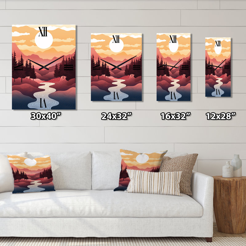 Horloge murale moderne Mountain Mountain, Petit