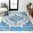 Lathan Bohemian FLAIR Boho Vintage Medallion Cream/Blue Rug-53503415