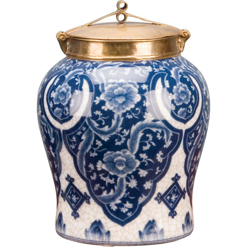 Qipao Handmade Jar, 10" H x 10" W x 10" D