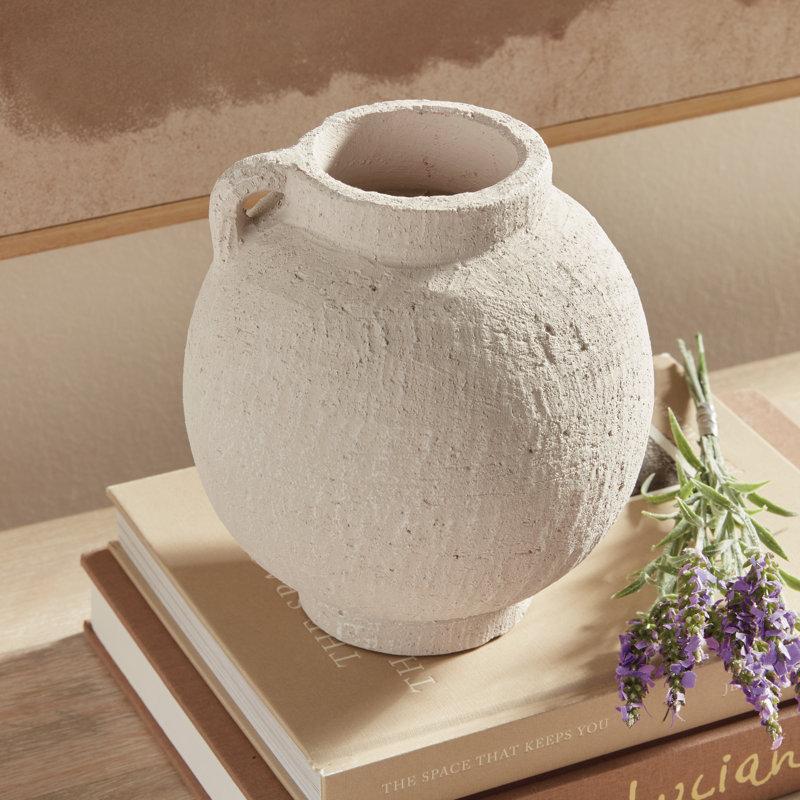Gianna Handmade Terracotta Table Vase, 7.5" H x 6.75" W x 6.75" D