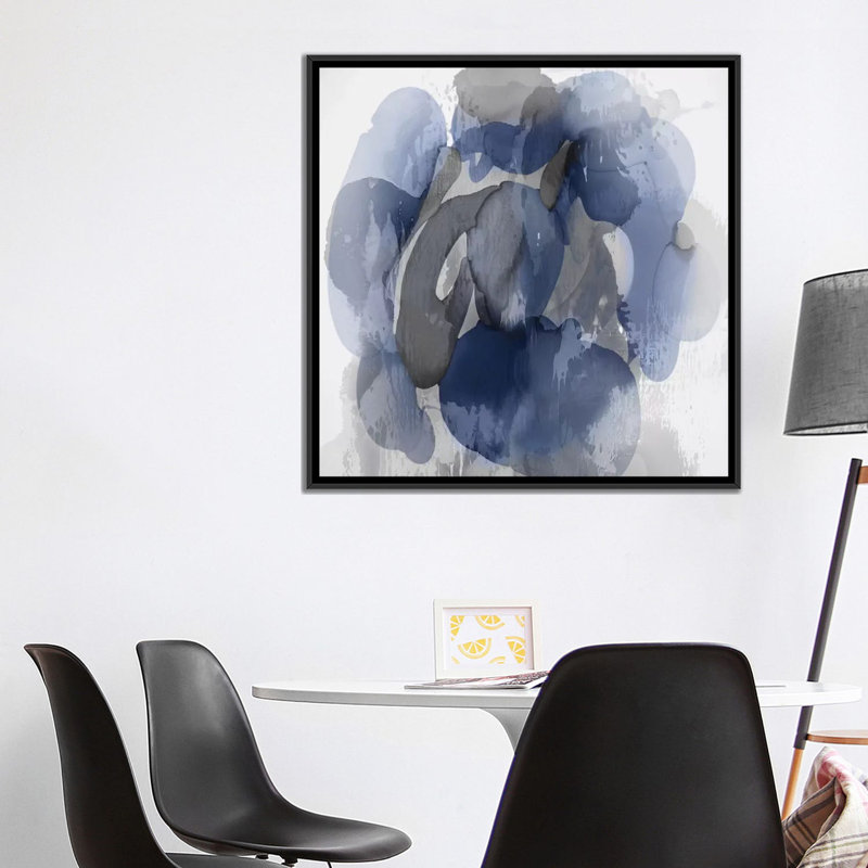 Flow I by Kristina Jett - Print, 18" H x 18" W x 1.5" D, Black Framed Canvas, No Mat