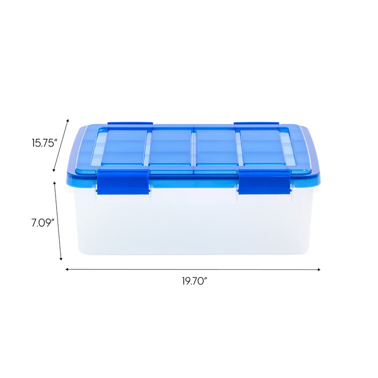 IRIS USA 30.6 Quart Clear Plastic Weathertight Plastic Storage