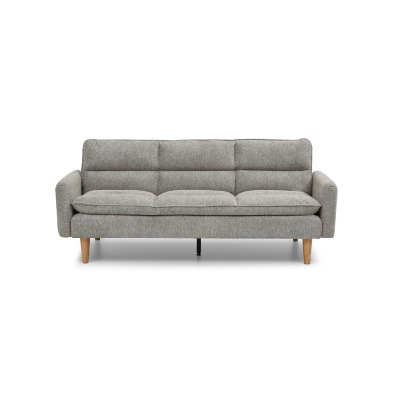 Phobos Queen 202cm Upholstered Convertible Sofa, Natural Polyester Blend