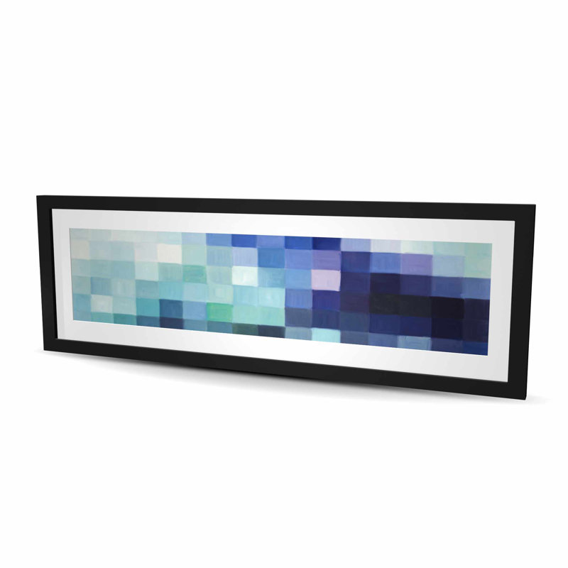 Pixelized Landscape - Framed Matted Print for Home Decor, 48" H x 16" W